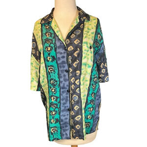 Vintage Options Melrose 100% Silk Button Up Blouse Size Small Light Weight  80's